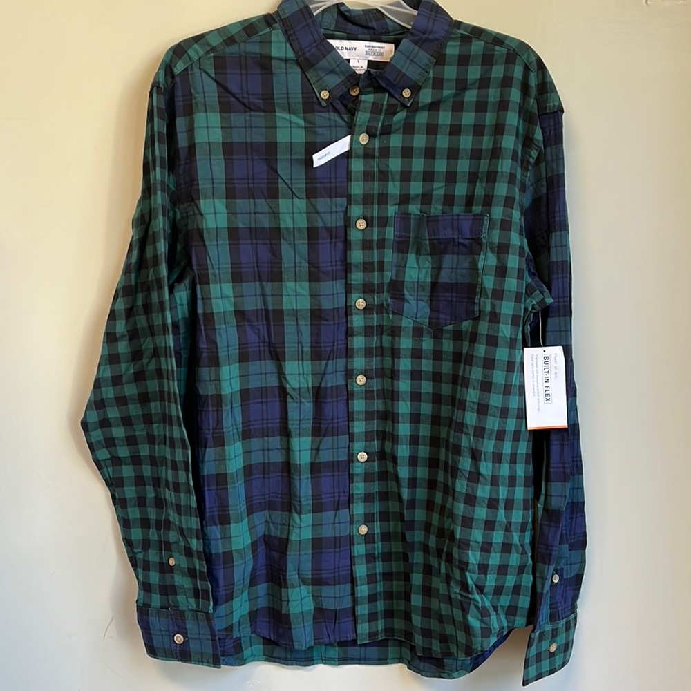 Old Navy Mixed Plaid Button Down